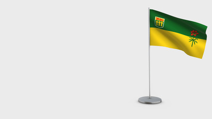 Saskatchewan 3D waving flag illustration.