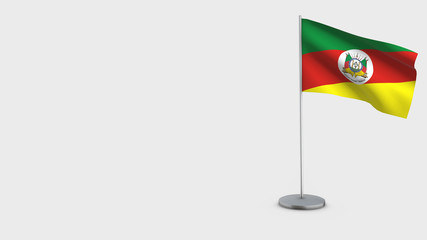 Rio Grande Do Sul 3D waving flag illustration.