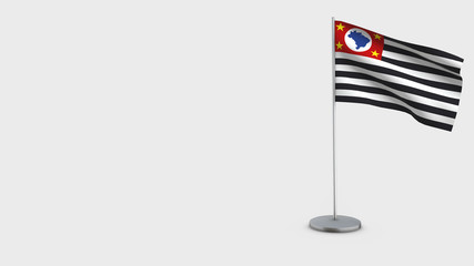 Sao Paulo 3D waving flag illustration.