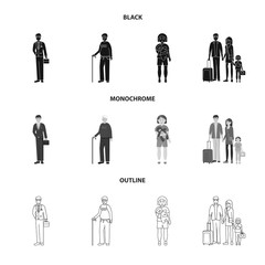 Vector design of character and avatar  symbol. Collection of character and portrait stock vector illustration.