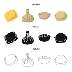 Isolated object of products  and cooking logo. Set of products  and appetizer vector icon for stock.