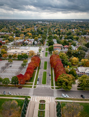 Autumnal View from Nebraska Capitol dome, Lincoln 