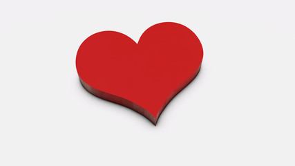 red heart isolated on white background