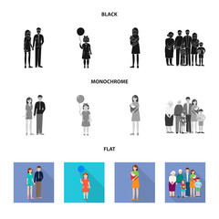 Vector design of character and avatar  sign. Set of character and portrait stock vector illustration.