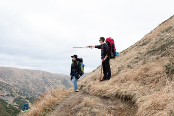 Conquest of tourists to the top of the Georgian mountains.