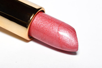 Lipstick pink on white background