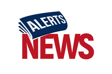 Newsletter headline template design. Unusuaul logo for newspaper publishing. Breaking news alerts logo. Vector illustration.