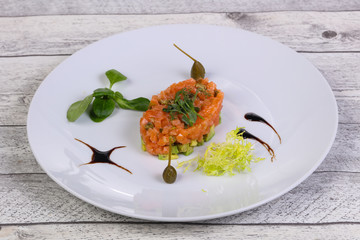 Tartar with salmon and avocado