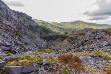 Snowdonia Hills, with slate in foreground.