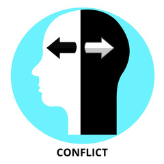 Conflict Abstract Icon Surrealism Vector