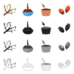 Isolated object of food and yummy symbol. Set of food and brown   vector icon for stock.