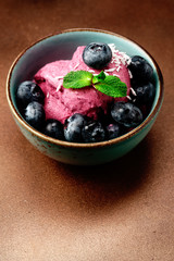 fruchteis mit heidelbeeren