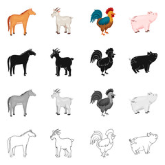 Vector design of breeding and kitchen  logo. Set of breeding and organic  vector icon for stock.