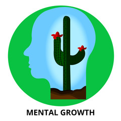 Mental Growth Abstract Icon Surrealism Vector