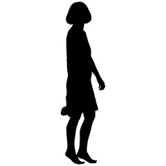 girl in short dress barefoot with shoes in her hand