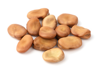 Fototapeta na wymiar dried broad beans on white background