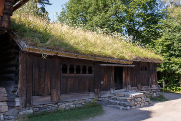 Norwegian house with sod roof