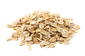 pile of oatmeal isolated on white background