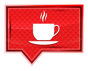 Coffee cup icon misty rose pink banner button