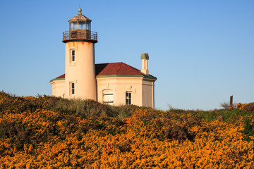 Fototapeta na wymiar Coquille River Lighthouse on the Pacific Coast Near Bandon, Oregon.