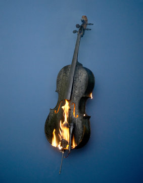 Burning cello
