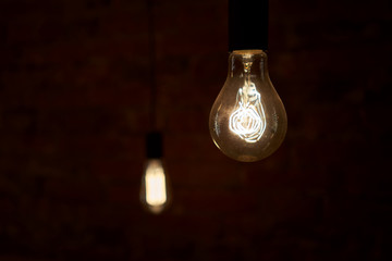incandescent bulb on black background