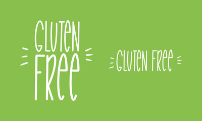 Gluten Free handwritten lettering isolated. Organic vegan healthy food concept. Beautiful inscription for postcard, print, t-shirt, inspirational poster, product package design. Vector illustration