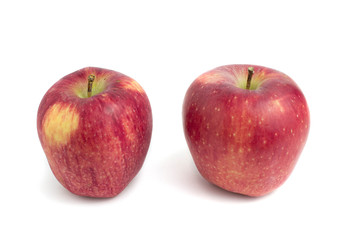 red apples isolated on a white background.