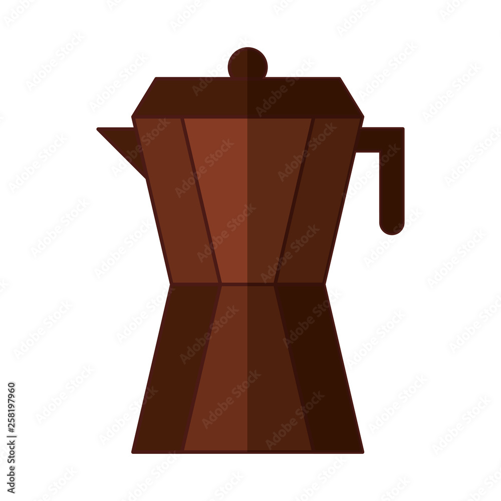 Sticker coffee teapot drink isolated icon