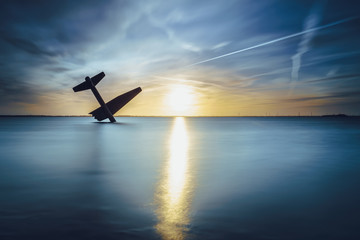 Memorial monument crashed and killed Allied airmen World War II In harderwijk, the Netherlands