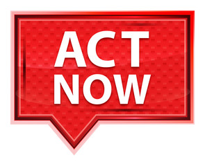 Act Now misty rose pink banner button
