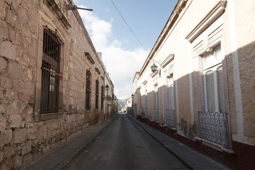 A street in the city center, Morelia, Michoacan, Mexico.