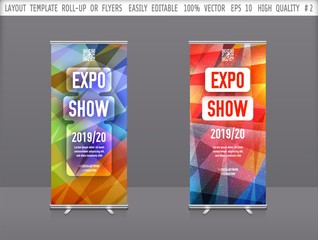 Set of Vector template layout  roll up,brochure,cover,flyer,leaflet,business presentation,booklet,banner,poster,promotion.Abstract background illustration  with colorful triangle element