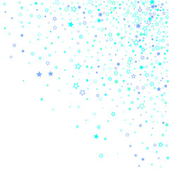 Blue, cyan, turquoise glitter stars confetti