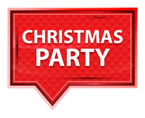 Christmas Party misty rose pink banner button