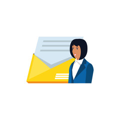 young businesswoman with envelope