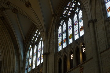 Fototapeta premium Beautiful stained glass windows of York Minster, Yorkshire, UK