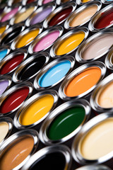 Background from multi color cans of paint