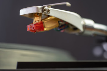 Vintage Record Player Needle Closeup