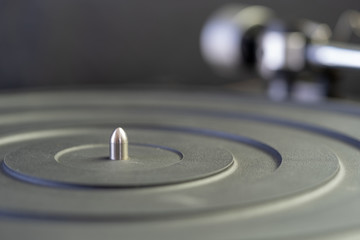 Fototapeta na wymiar Vintage Record Player Turntable Closeup