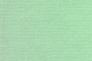 Dense woven ribbed texture. Upholstery fabric close up. Empty light green background for layouts.