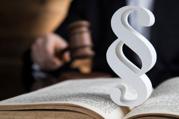 Court gavel,Law theme, mallet of justice, Paragraph