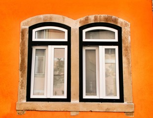 Old and colorful facade in Lisbon