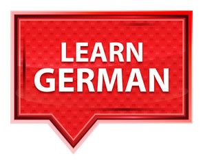 Learn German misty rose pink banner button