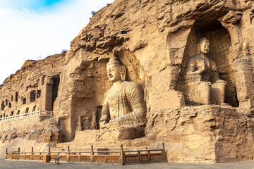 Giant Buddhas at Yungang Caves, Datong, Shanxi. China