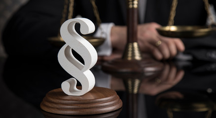 Court gavel,Law theme, mallet of justice, Paragraph