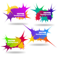 Abstract shapes form. Paper style. Blue and orange, red and green, ultraviolet and yellow, dark-blue and aquamarine papers