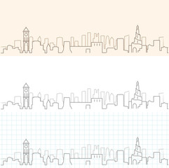 Fototapeta premium Doha Hand Drawn Skyline