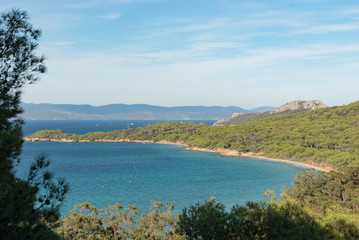 Fototapeta na wymiar Beautiful bay in Porquerolles island.