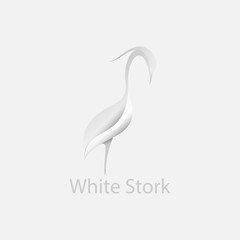 Stork icon Logo with white concept